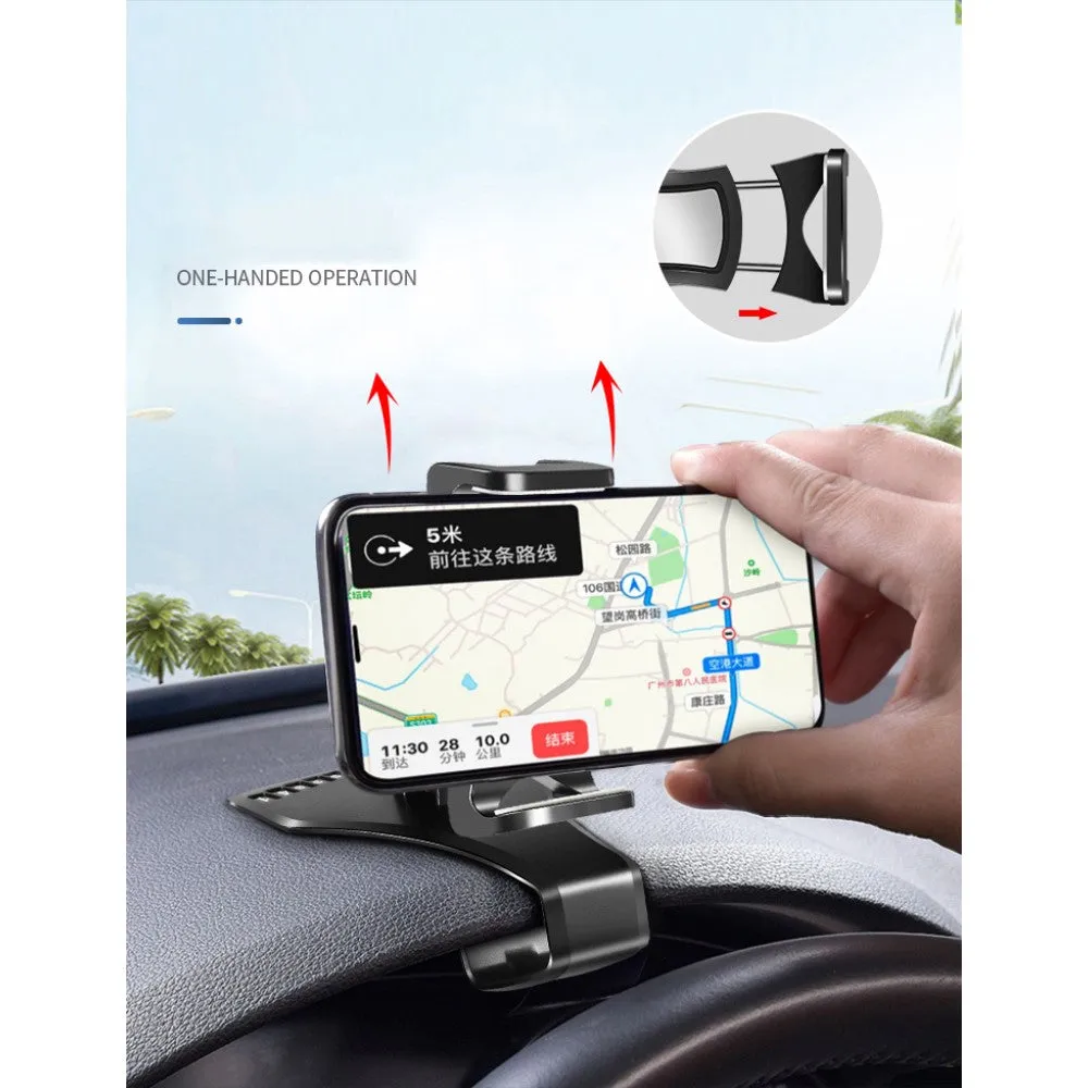 3 in 1 Car GPS Smartphone Holder: Dashboard / Visor Clamp   AC Grid Clip for Aermoo R1 - Black