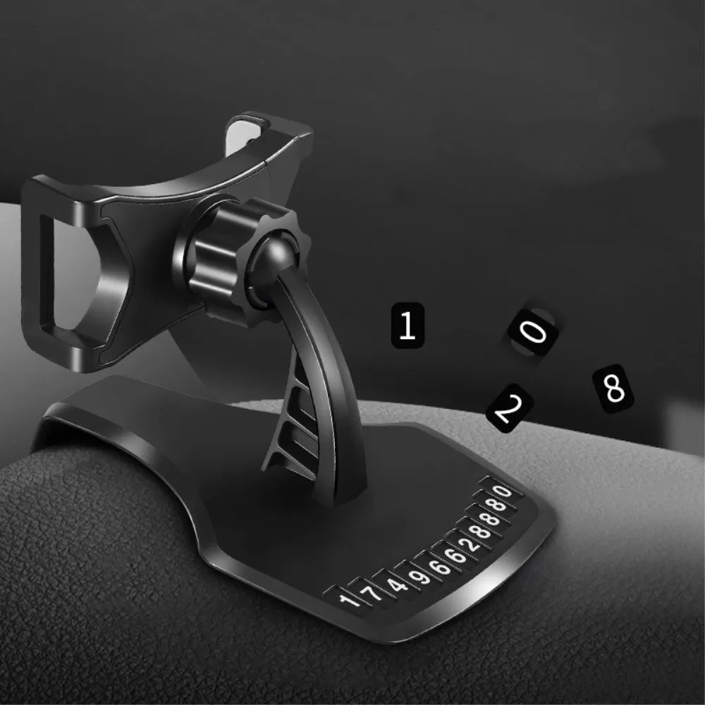 3 in 1 Car GPS Smartphone Holder: Dashboard / Visor Clamp   AC Grid Clip for Aermoo R1 - Black