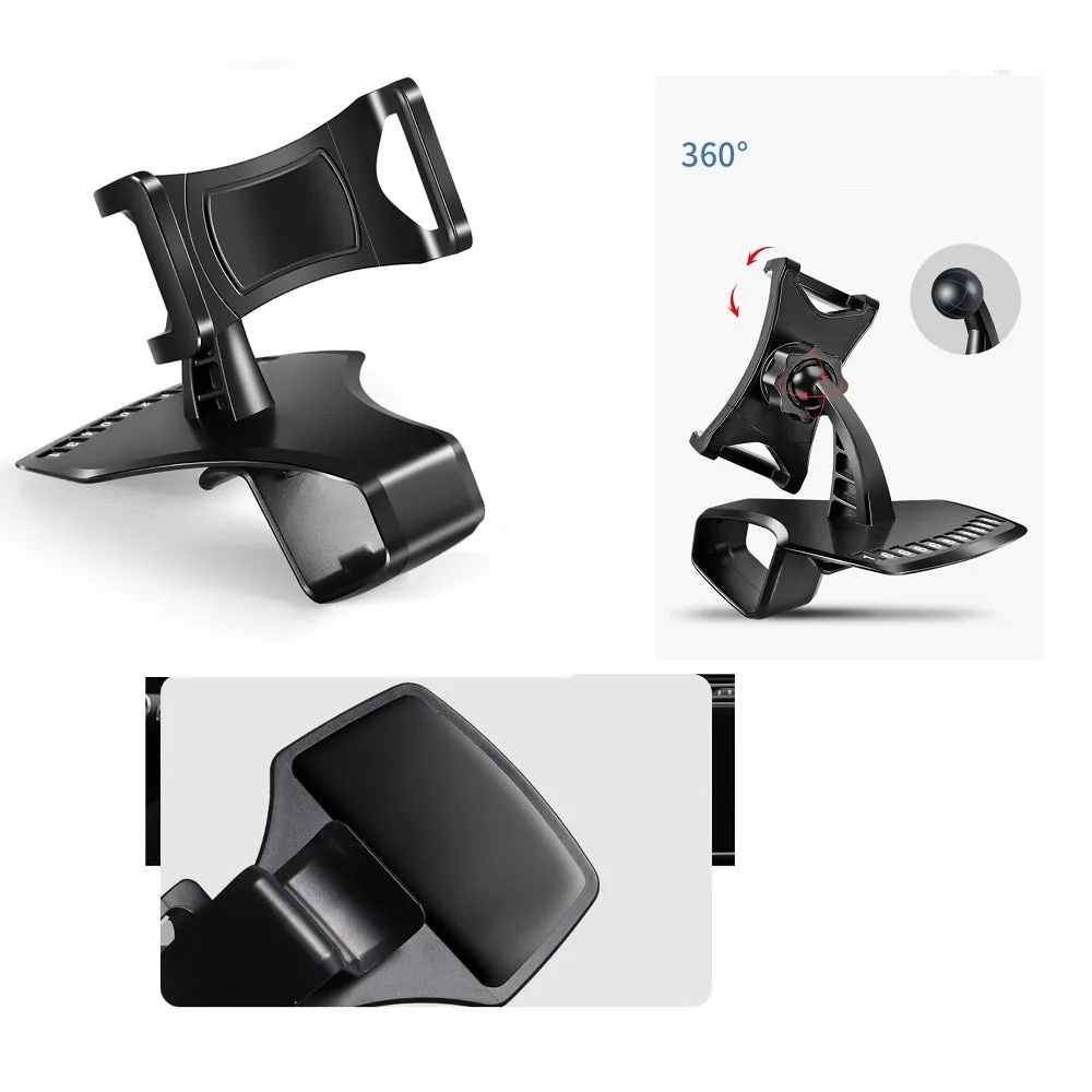 3 in 1 Car GPS Smartphone Holder: Dashboard / Visor Clamp   AC Grid Clip for Aermoo R1 - Black