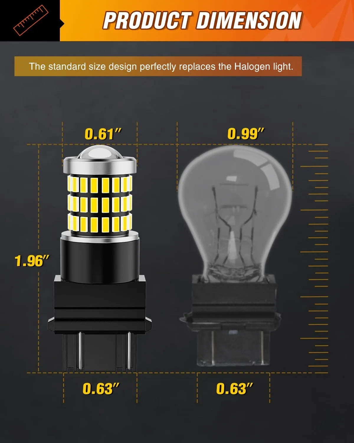 57LEDs 6100K Cool White 3156 3056 4157 3057 3157 LED Bulbs (Pairs)
