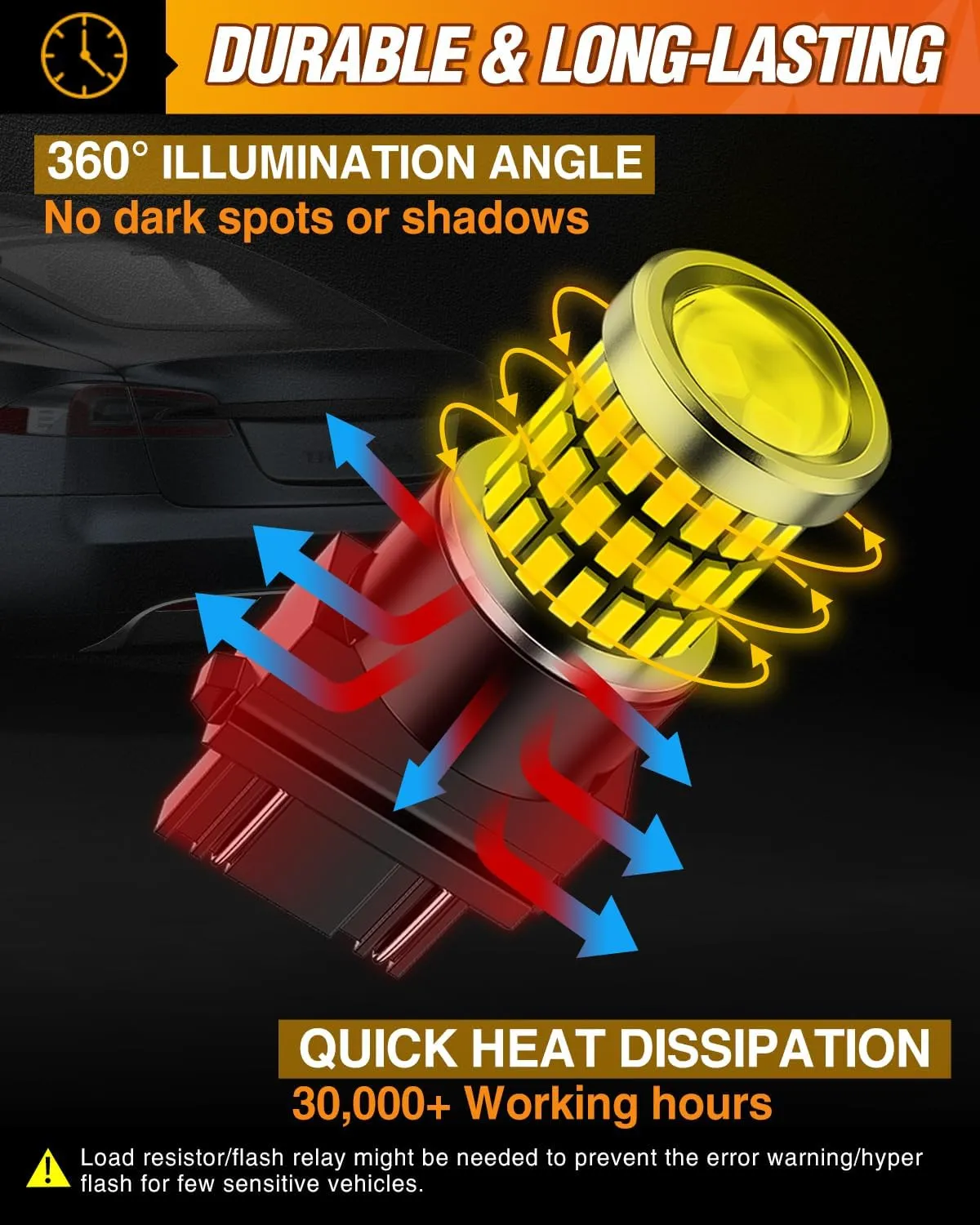 57LEDs 6100K Cool White 3156 3056 4157 3057 3157 LED Bulbs (Pairs)
