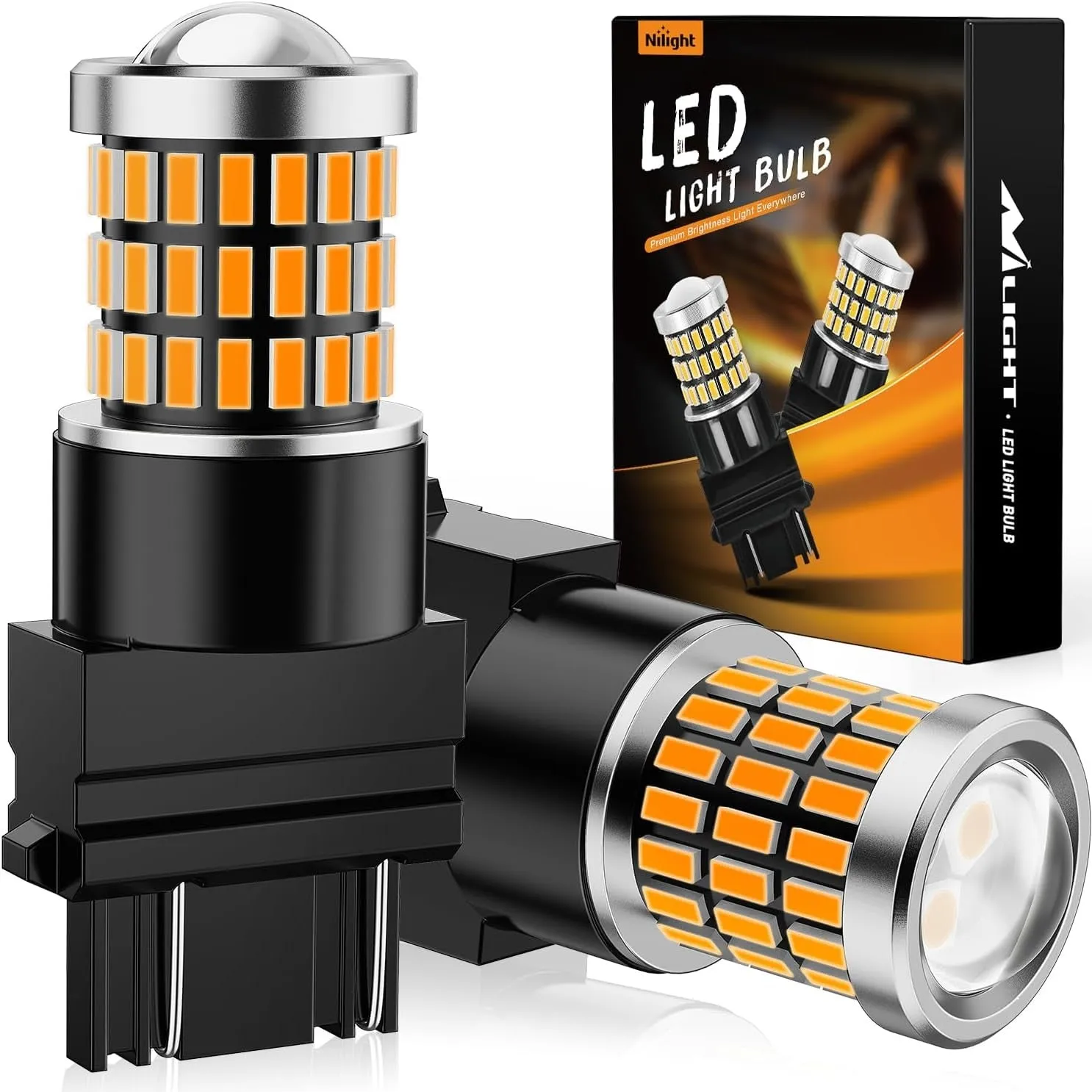 57LEDs Amber Yellow 3156 3056 4157 3057 3157 LED Bulbs (Pairs)