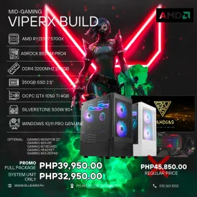 AMD RYZEN 7 5700X   1050TI ViperX Mid Gaming Build