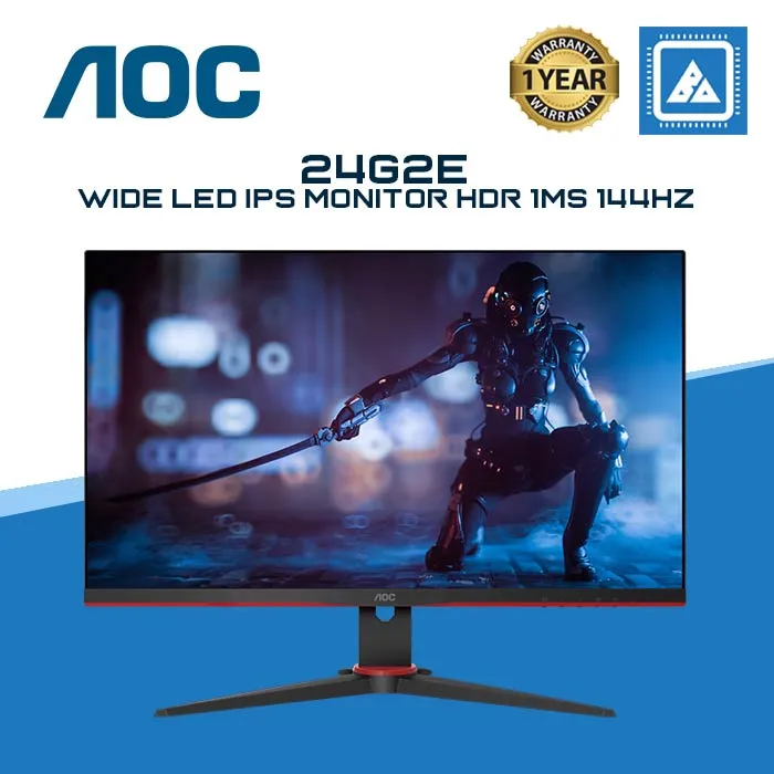 AOC 24G2E 23.8" WIDE LED IPS MONITOR HDR 1MS 144HZ WLMNT (VGA, 2XHDMI, DP)