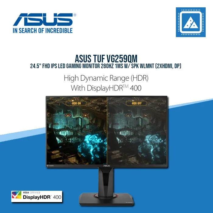 ASUS TUF VG259QM 24.5" FHD IPS LED GAMING MONITOR 280HZ 1MS W/ SPK WLMNT (2XHDMI, DP)