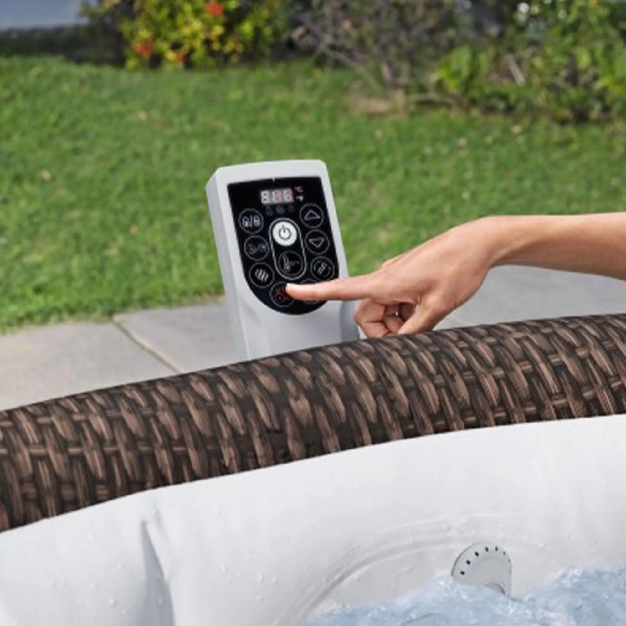 Bestway SaluSpa Bali Smart AirJet Inflatable Hot Tub w/ EnergySense Cover, Brown