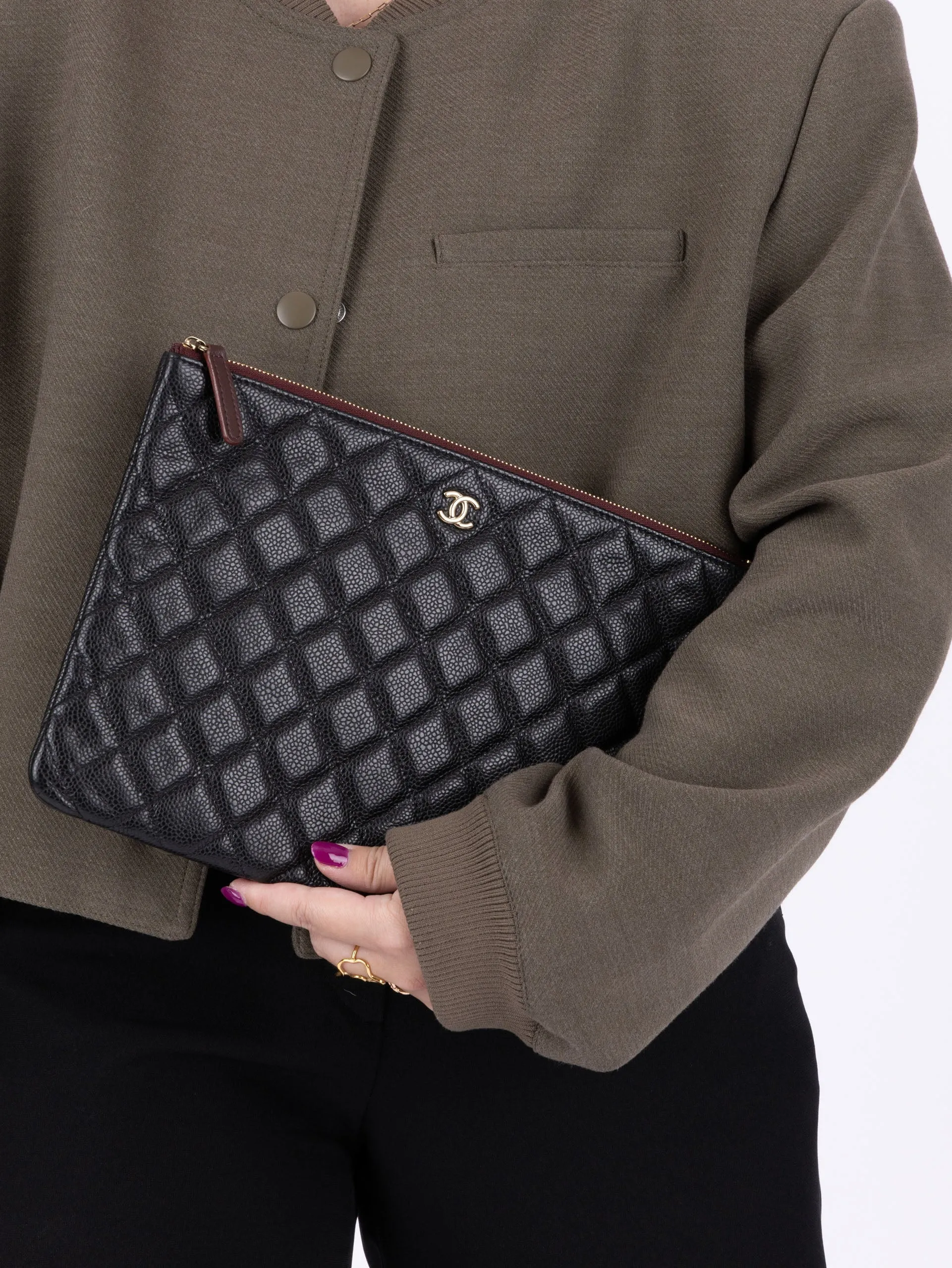 Chanel 2018 Caviar Small Zip Pouch