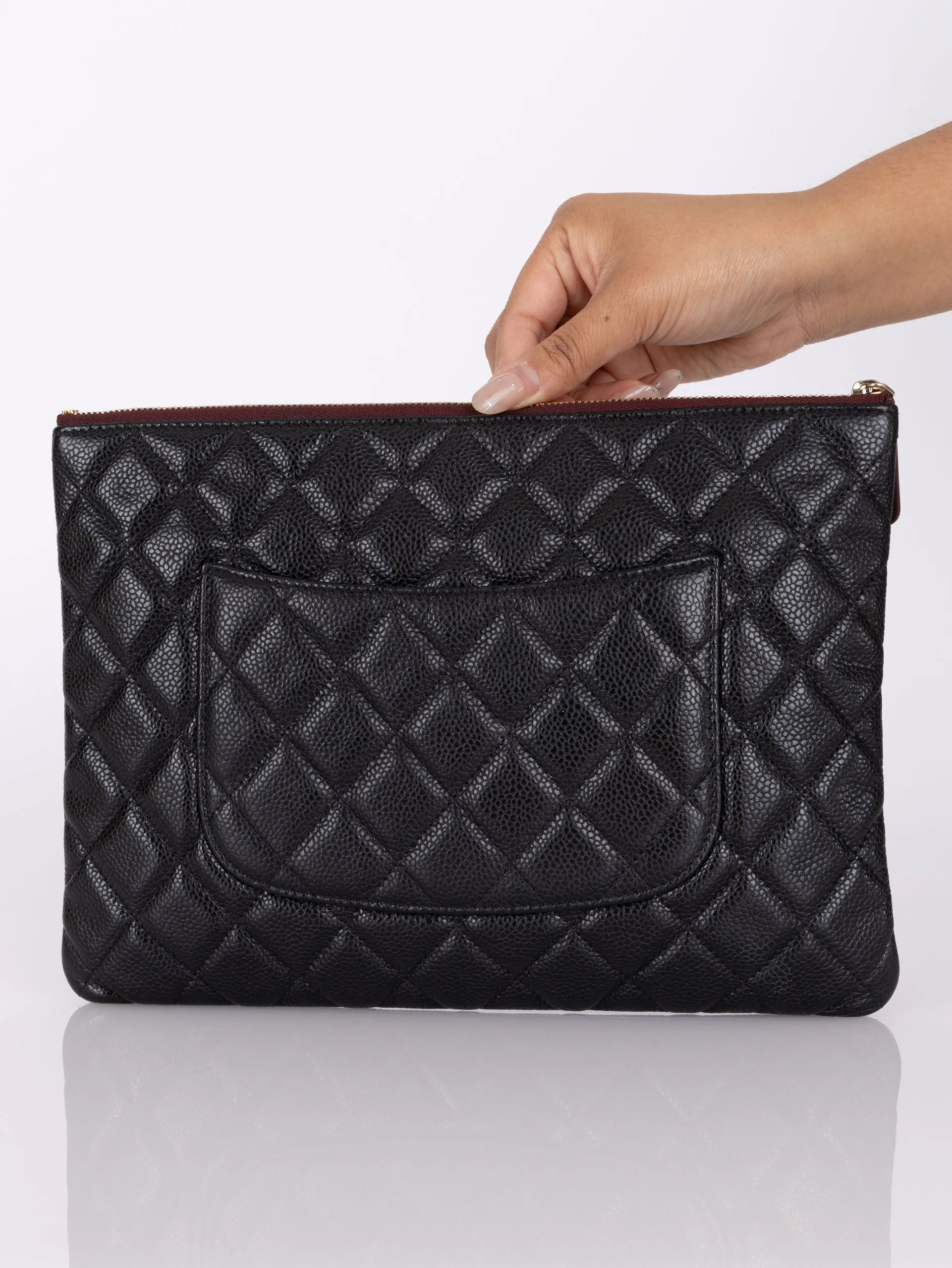 Chanel 2018 Caviar Small Zip Pouch