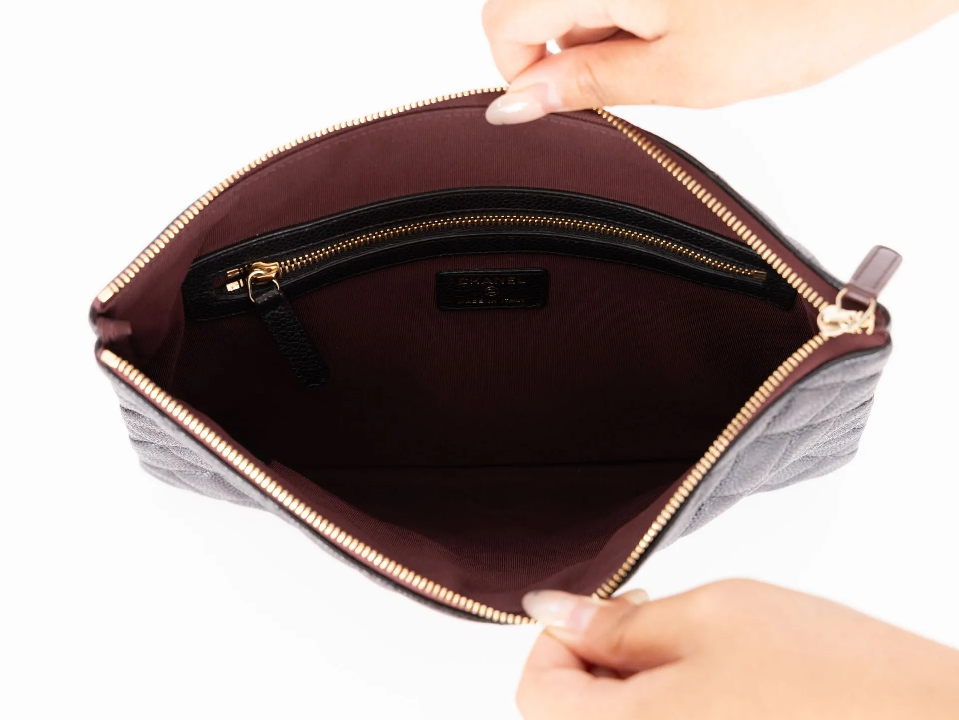 Chanel 2018 Caviar Small Zip Pouch