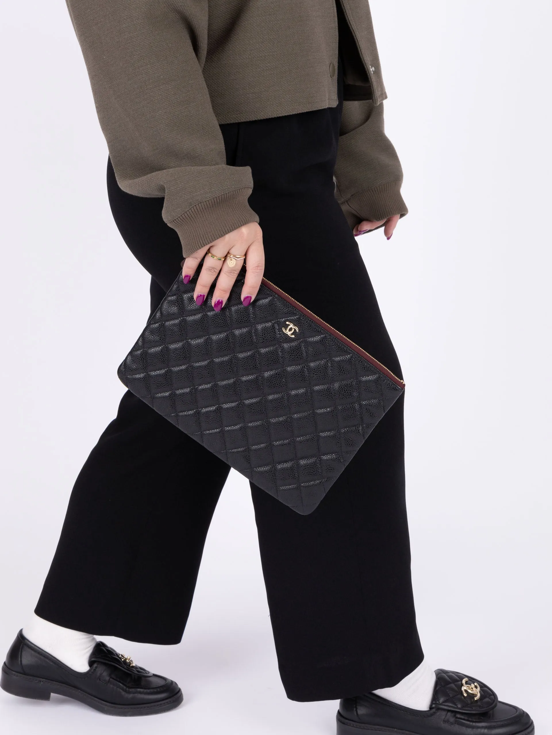 Chanel 2018 Caviar Small Zip Pouch