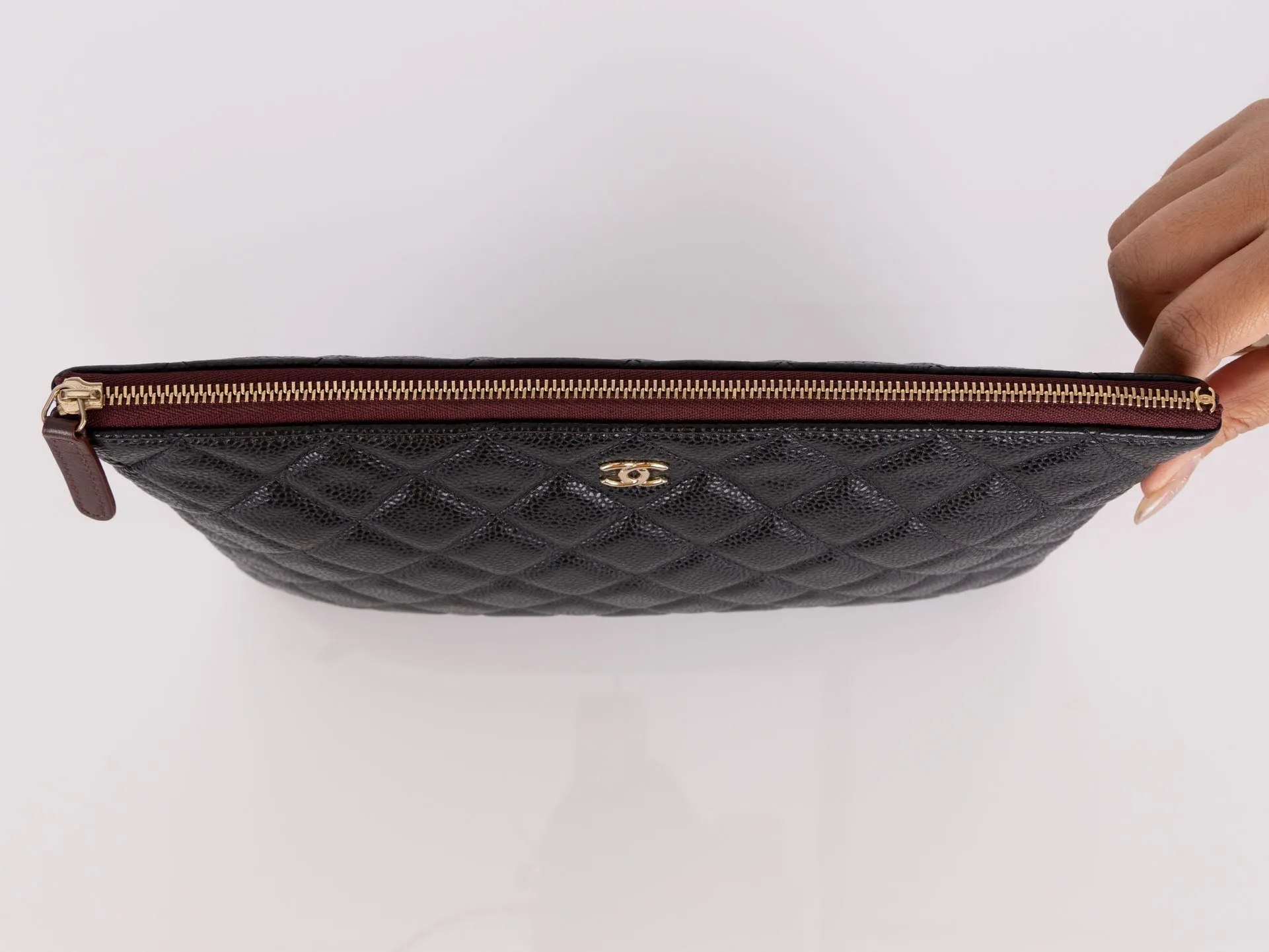Chanel 2018 Caviar Small Zip Pouch