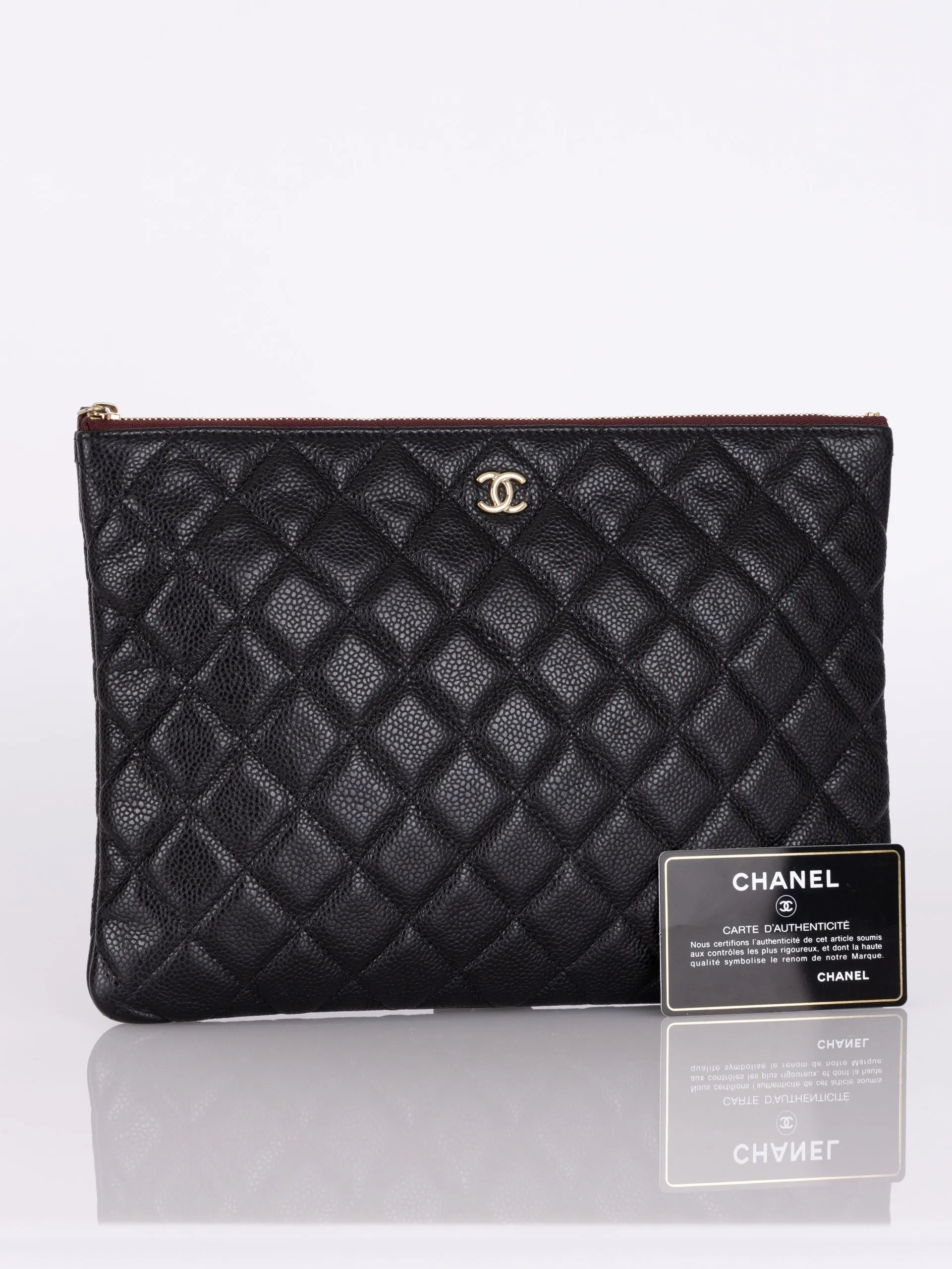 Chanel 2018 Caviar Small Zip Pouch