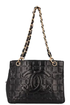 CHANEL Chocolate Bar Bag Leather Black