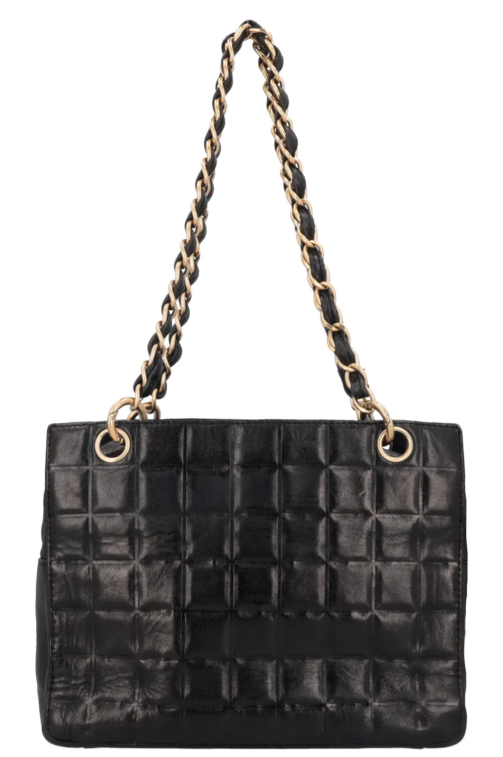 CHANEL Chocolate Bar Bag Leather Black