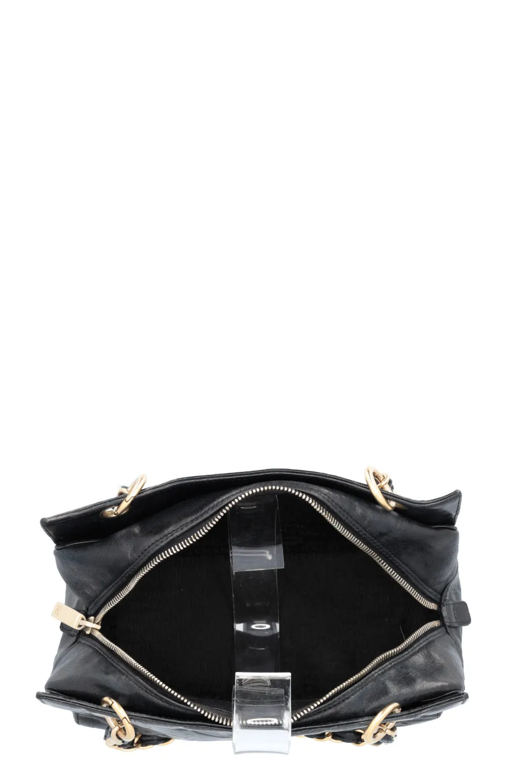 CHANEL Chocolate Bar Bag Leather Black