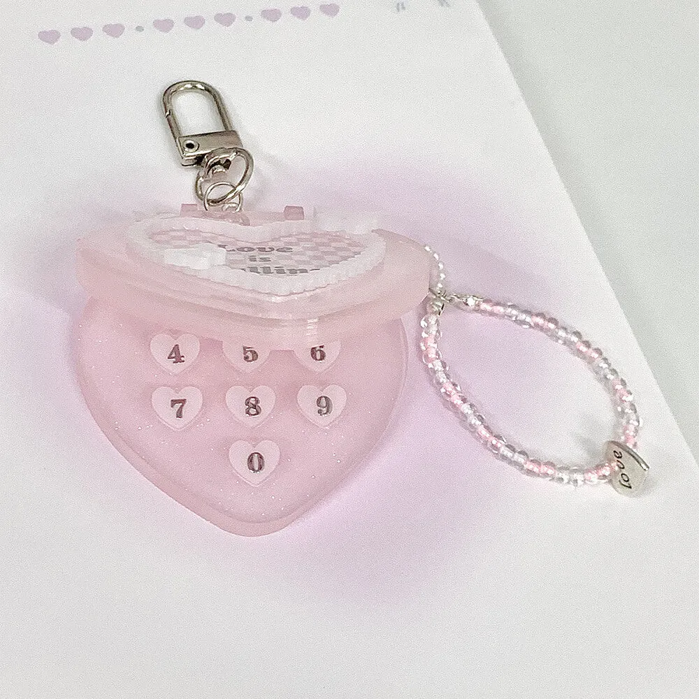 Custom Photos Pink Flip Phone Charm keychain