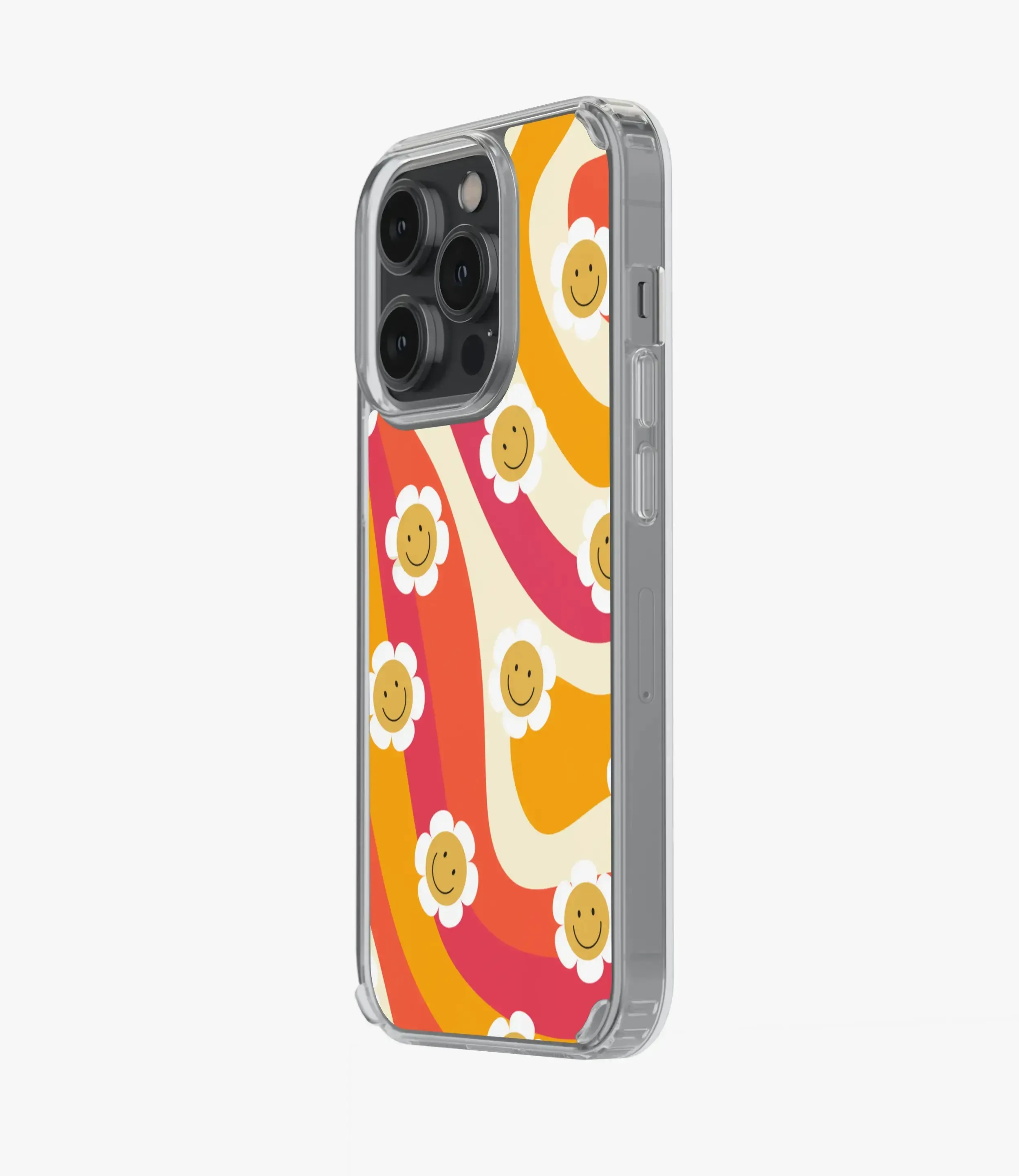 Daisy Floral Smiley Face Silicone Case