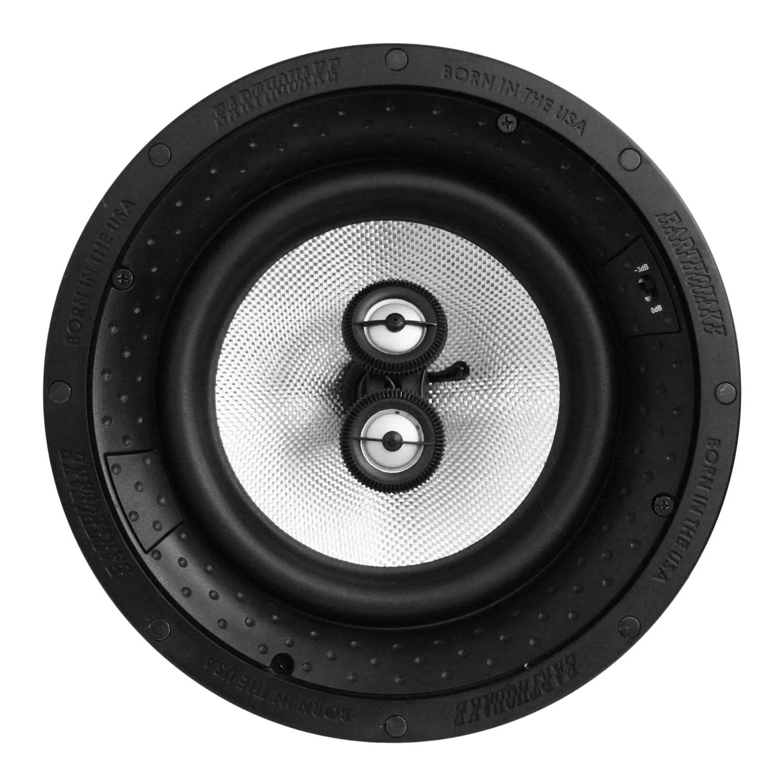 EARTHQUAKE IQ8S 8" IN-CEILING, DUAL SWIVEL TWEETERS, FIBER CONE,  /- 3DB XOVER SWITCH