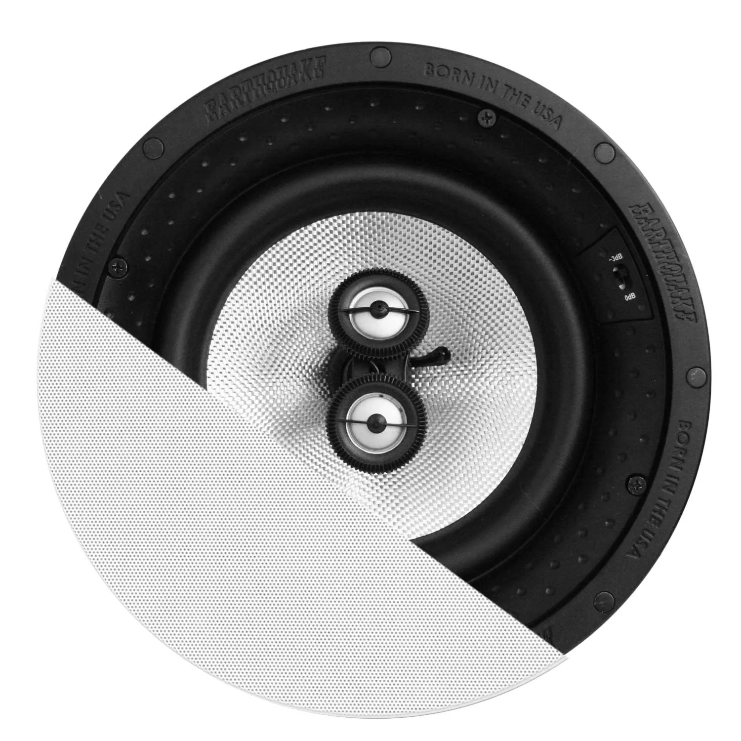 EARTHQUAKE IQ8S 8" IN-CEILING, DUAL SWIVEL TWEETERS, FIBER CONE,  /- 3DB XOVER SWITCH