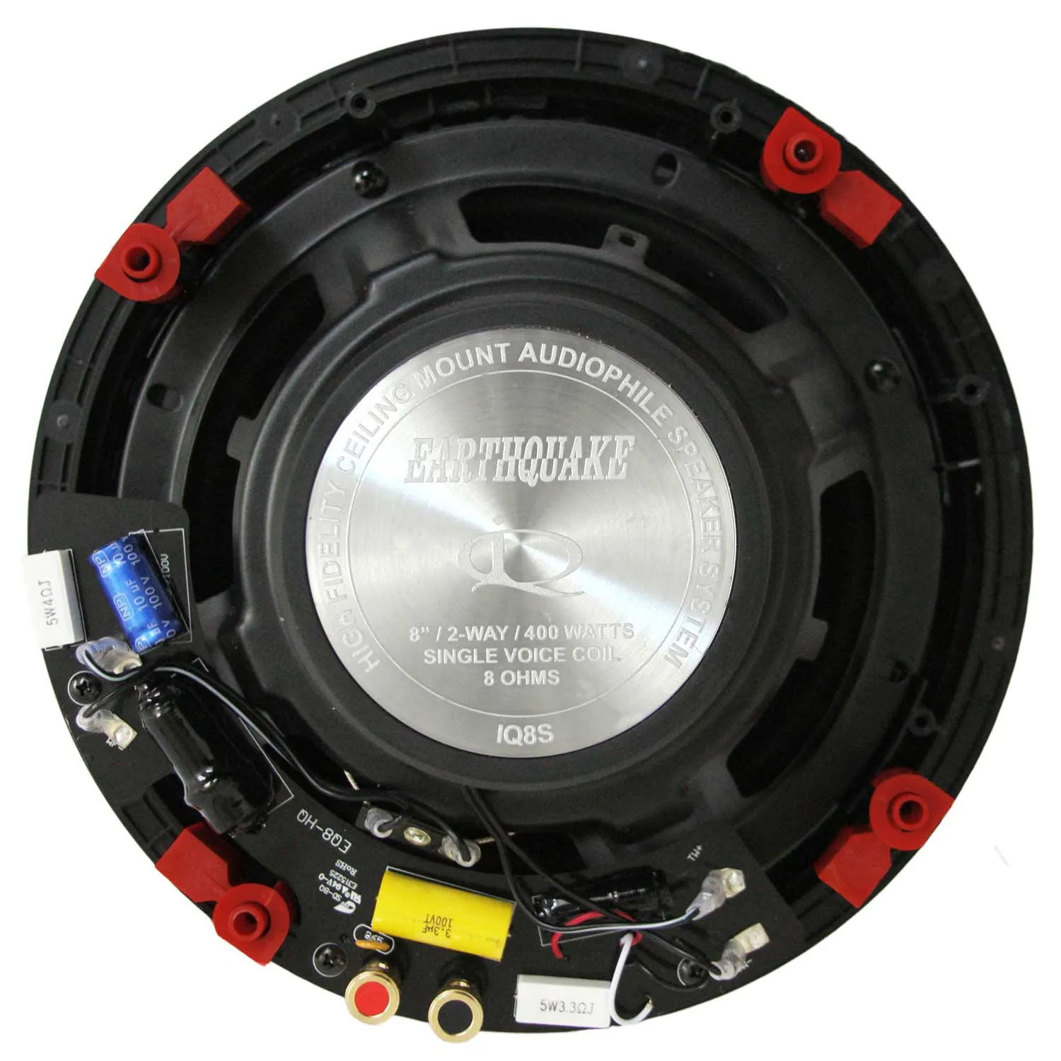 EARTHQUAKE IQ8S 8" IN-CEILING, DUAL SWIVEL TWEETERS, FIBER CONE,  /- 3DB XOVER SWITCH