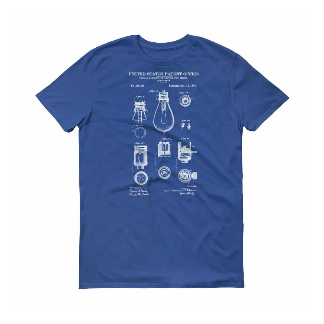 Edison Lamp Base Patent T-Shirt - Patent t-shirt, Old Patent T-shirt, Lamp T-Shirt, Edison T-Shirt. Edison Light, Edison Patent, Light Bulb