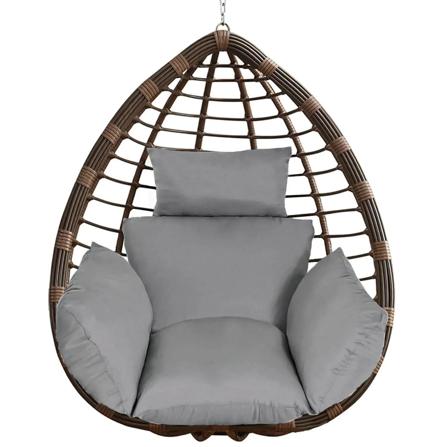 Egg Chair Cushion Hanging Basket Seat Cushion Thicken Soft Egg Swing Chair Pad Hanging Egg Chair Cushion with Headrest