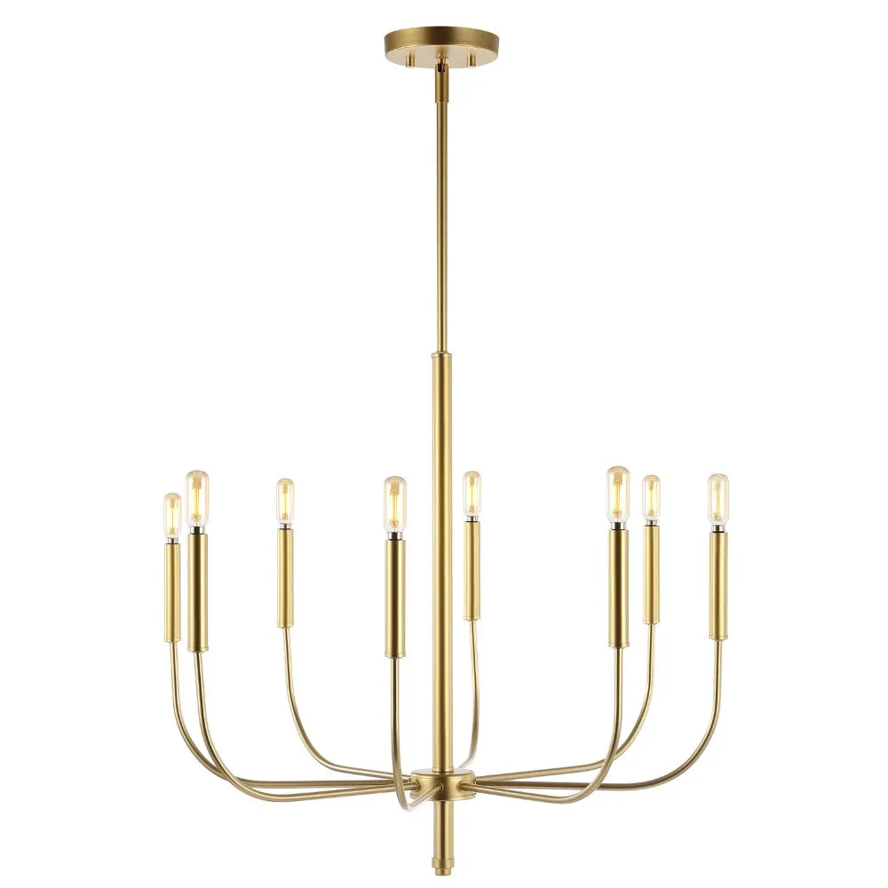 Elegant 27.25"  Modern Mid-Century Iron LED Chandelier