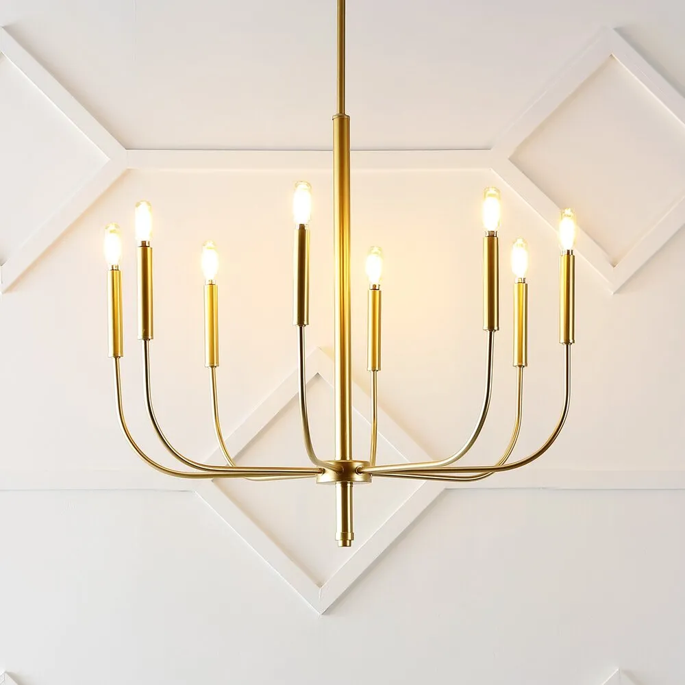 Elegant 27.25"  Modern Mid-Century Iron LED Chandelier