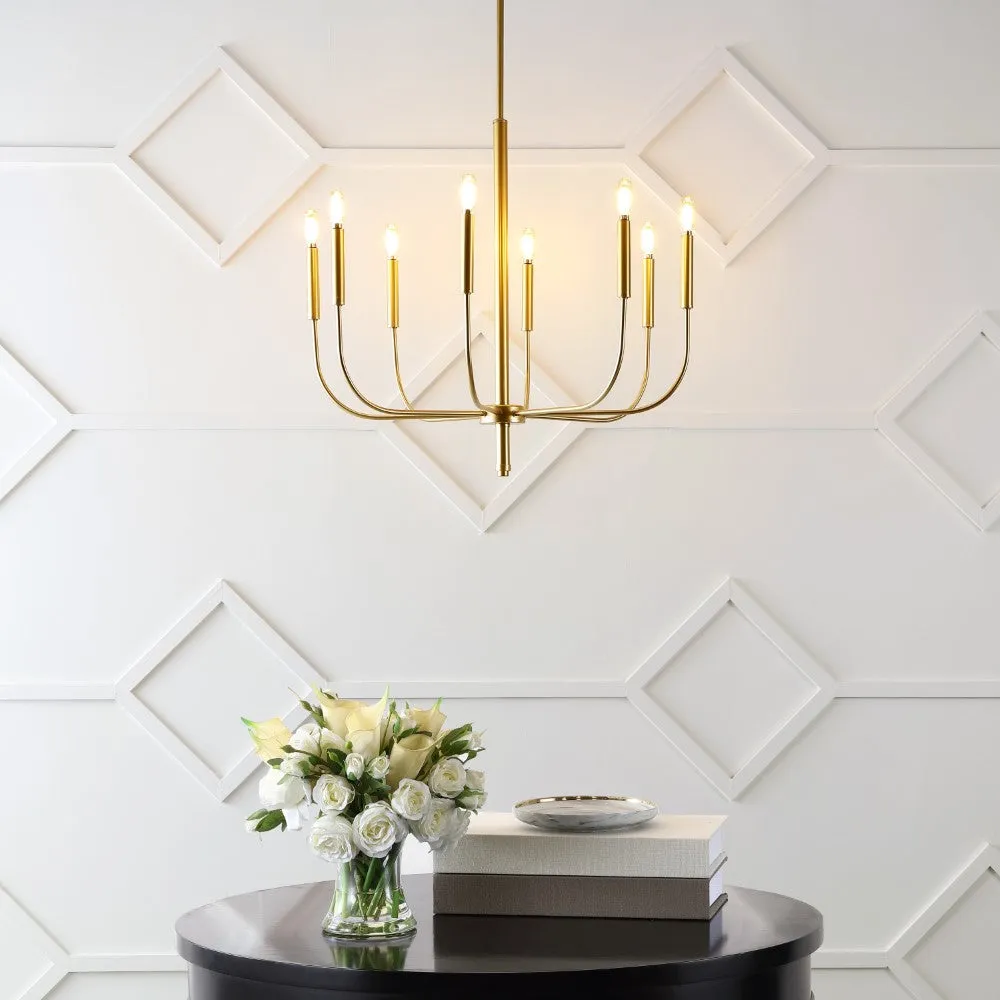 Elegant 27.25"  Modern Mid-Century Iron LED Chandelier