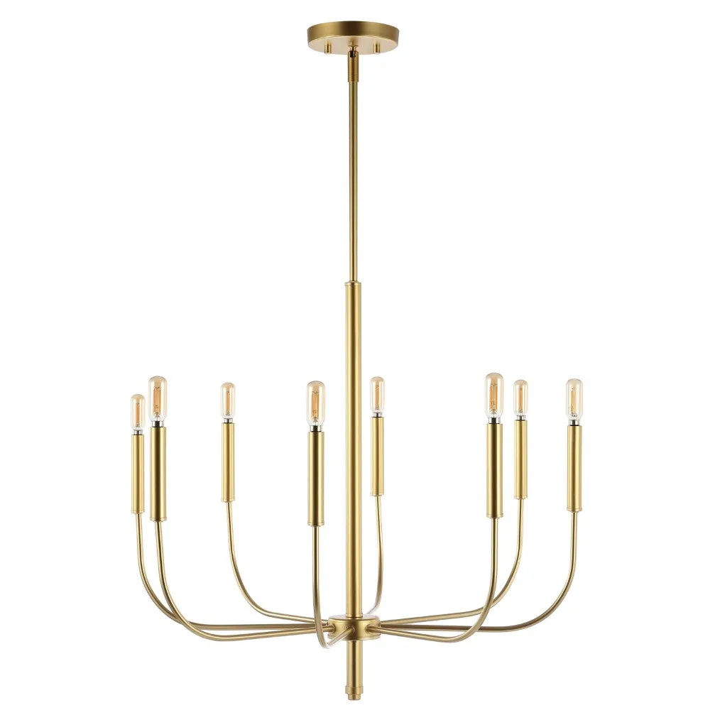 Elegant 27.25"  Modern Mid-Century Iron LED Chandelier