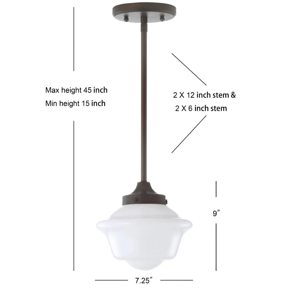 Elk Adjustable Drop Metal/Glass LED Pendant