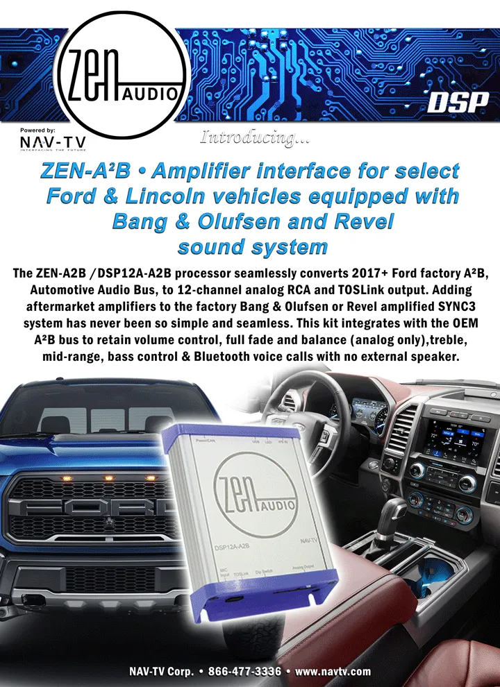 Factory B&O Including Unleashed Factory Stereo Interface for Complete Upgrades - Nav-TV ZEN-A2B - NTV-KIT889