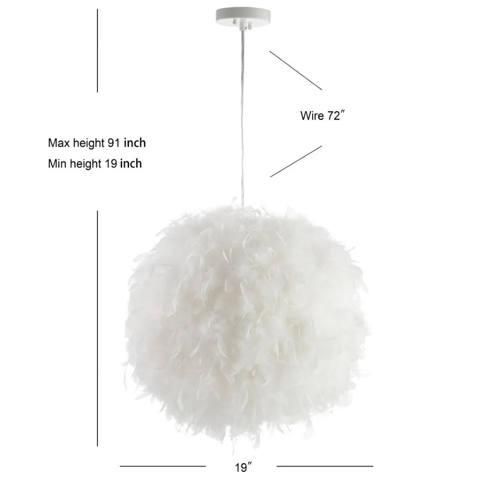 Flycatcher 19" Feather Metal Adjustable LED Pendant