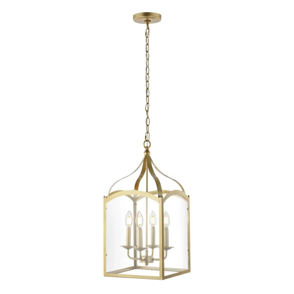 Hayes 11" Lantern Metal/Glass LED Pendant