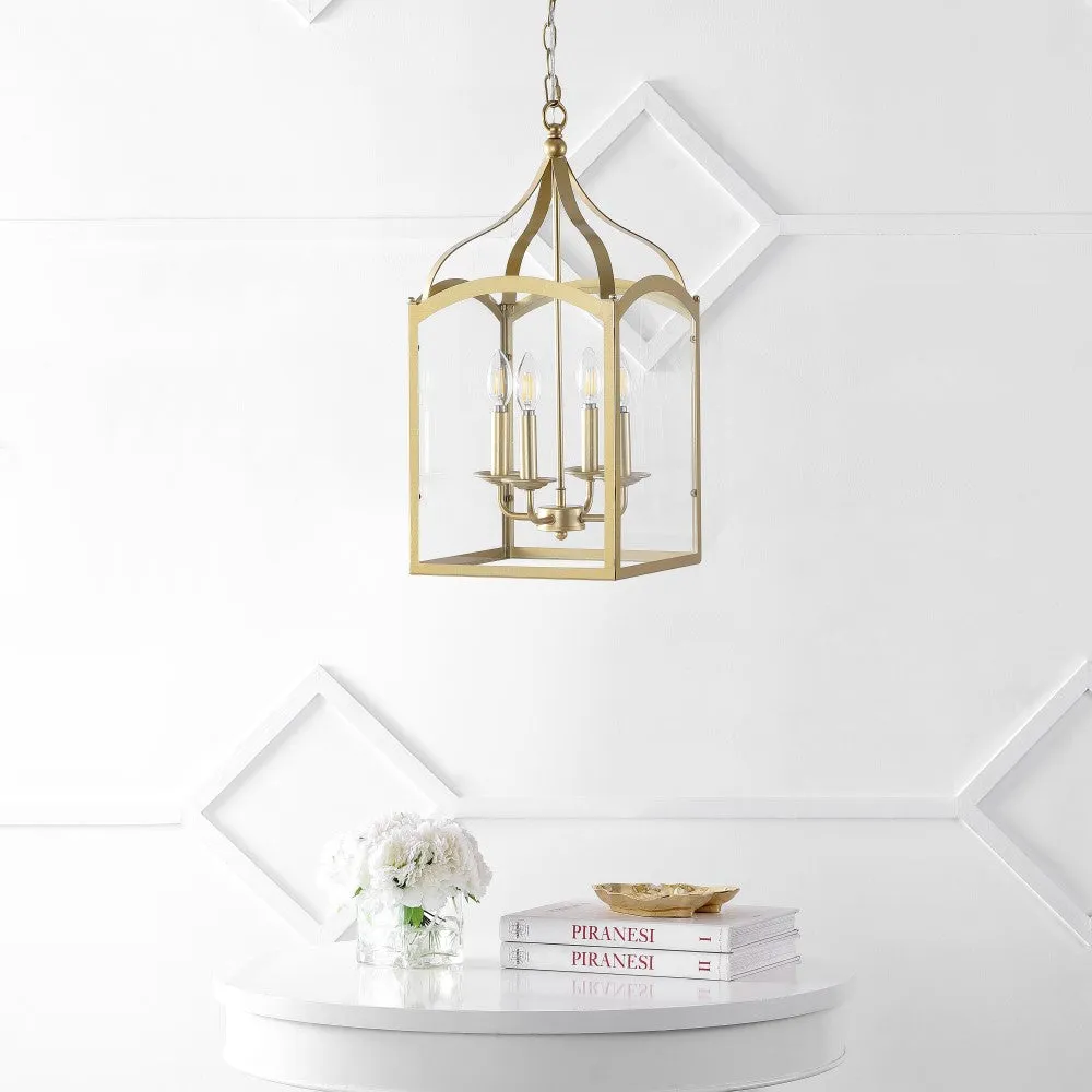 Hayes 11" Lantern Metal/Glass LED Pendant