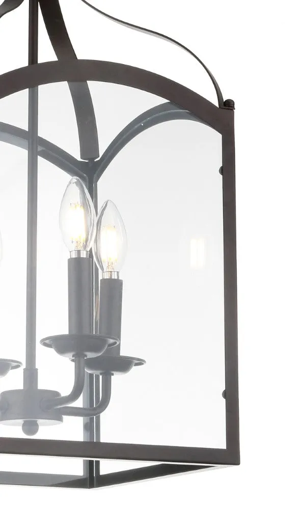Hayes 11" Lantern Metal/Glass LED Pendant