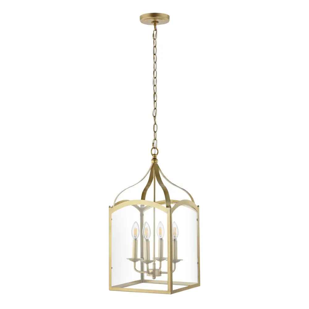 Hayes 11" Lantern Metal/Glass LED Pendant