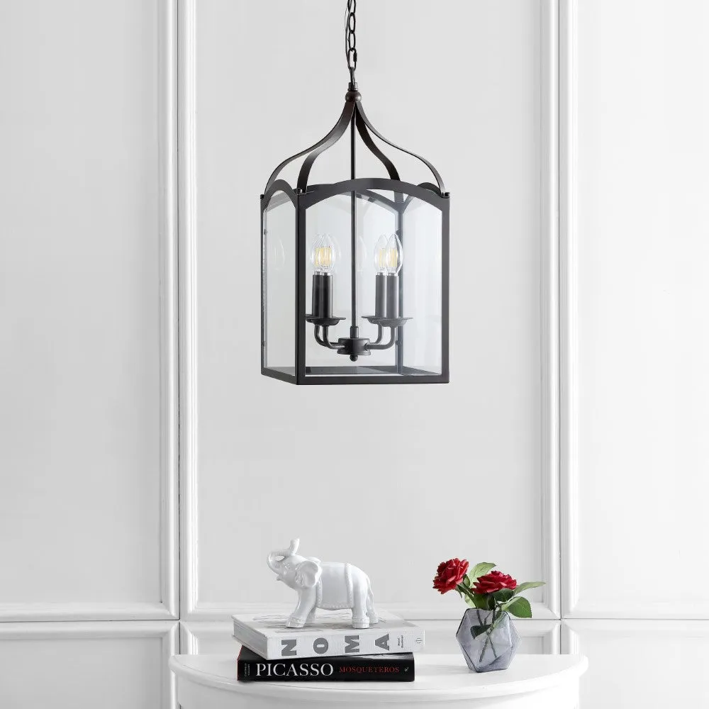 Hayes 11" Lantern Metal/Glass LED Pendant