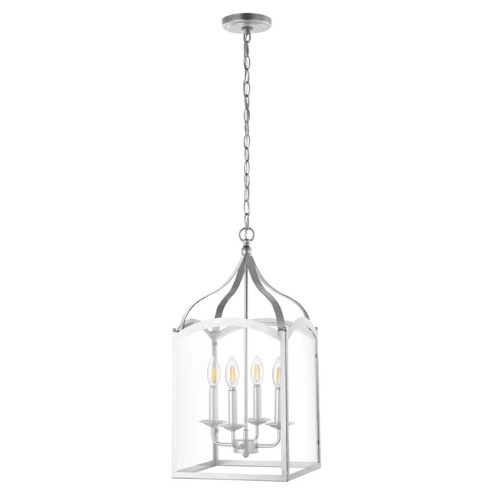 Hayes 11" Lantern Metal/Glass LED Pendant