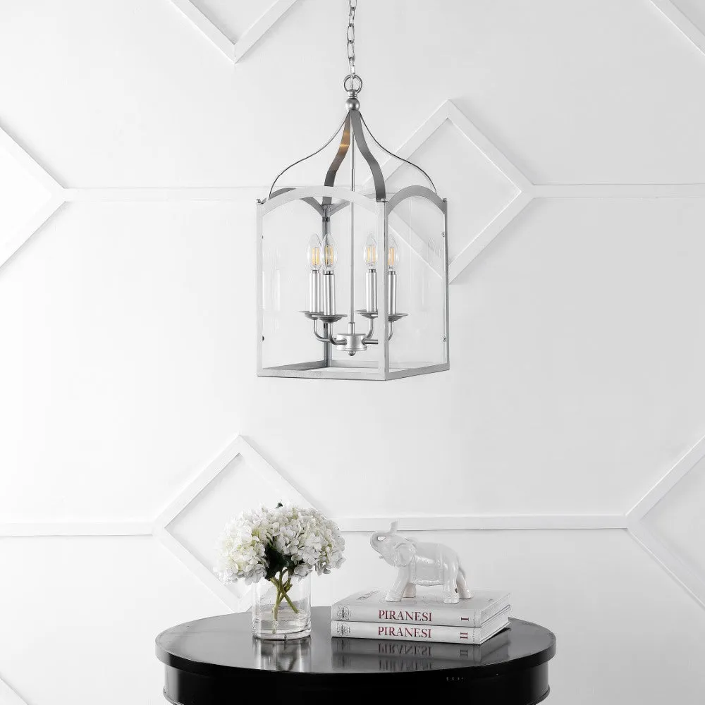 Hayes 11" Lantern Metal/Glass LED Pendant