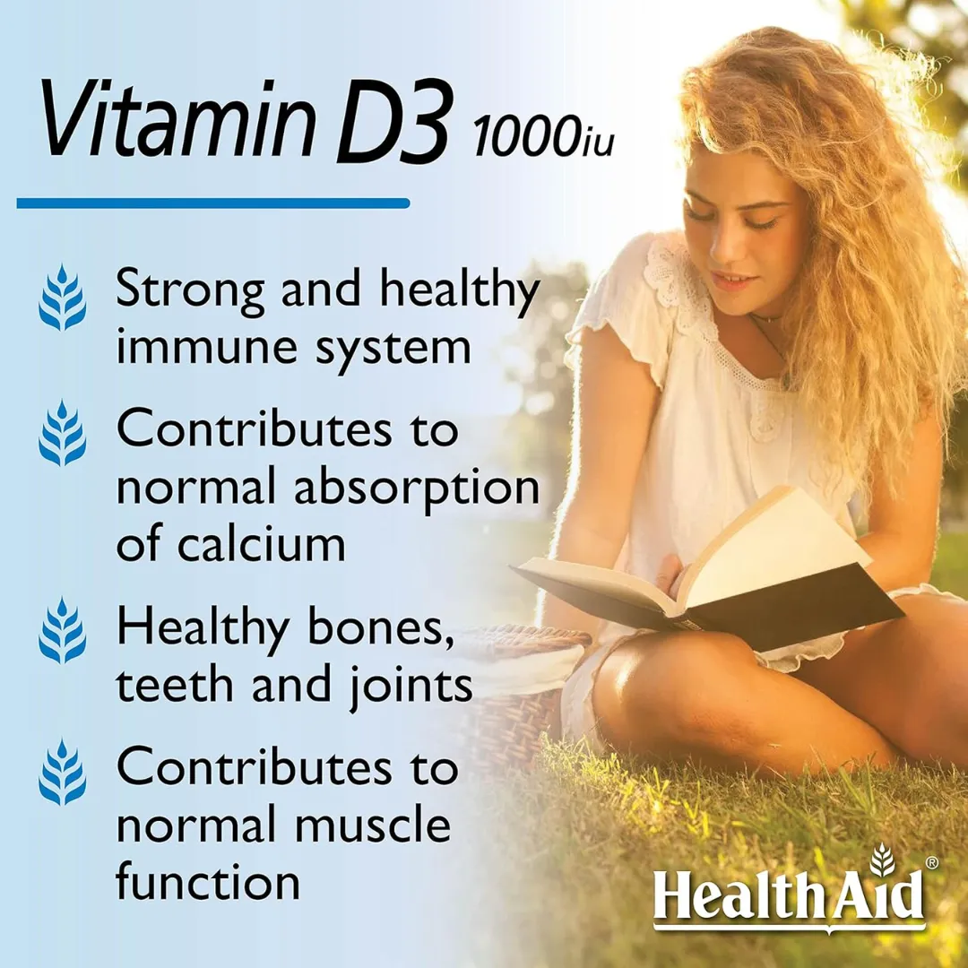 HealthAid Vitamin D3 1000iu Tablet Pack of 120 (T)