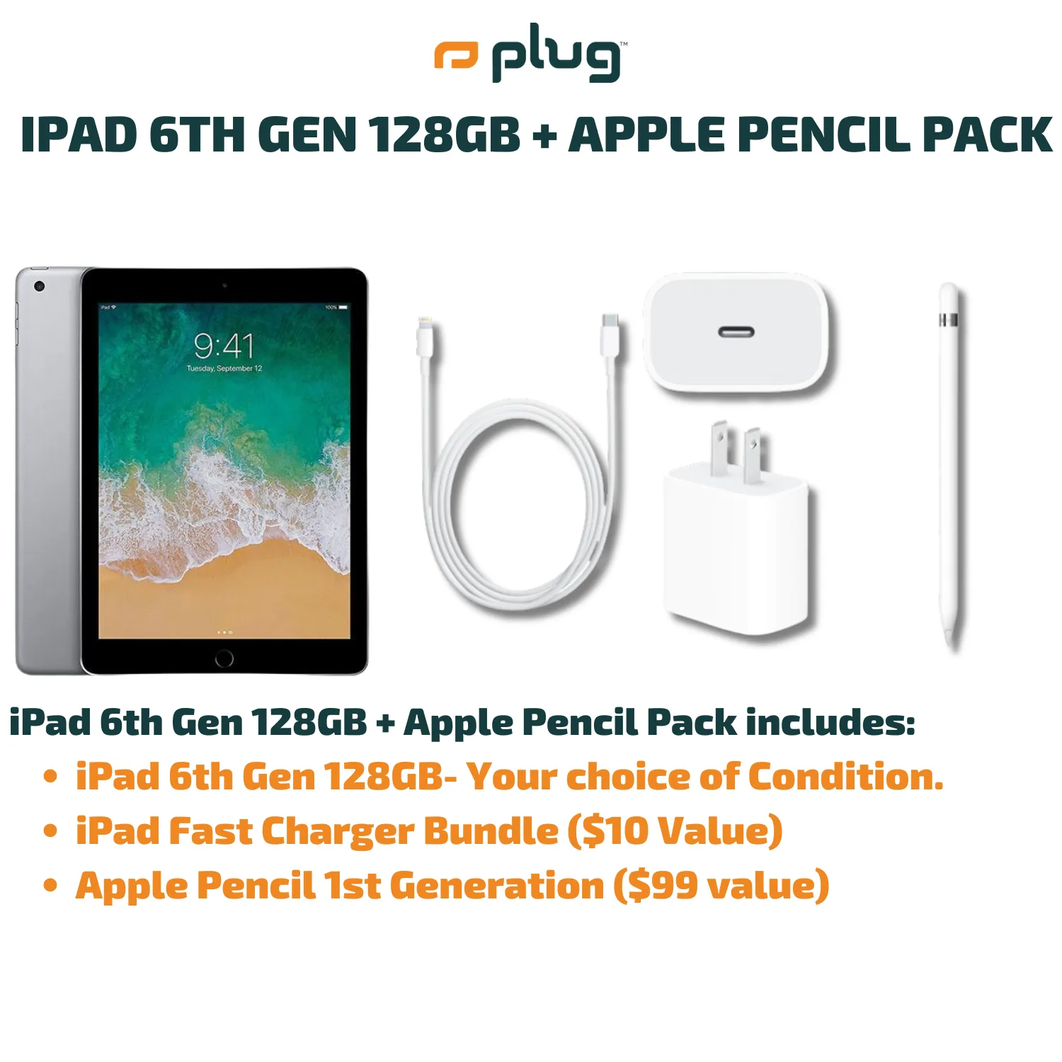 iPad 6th Gen 128GB   Apple Pencil Pack