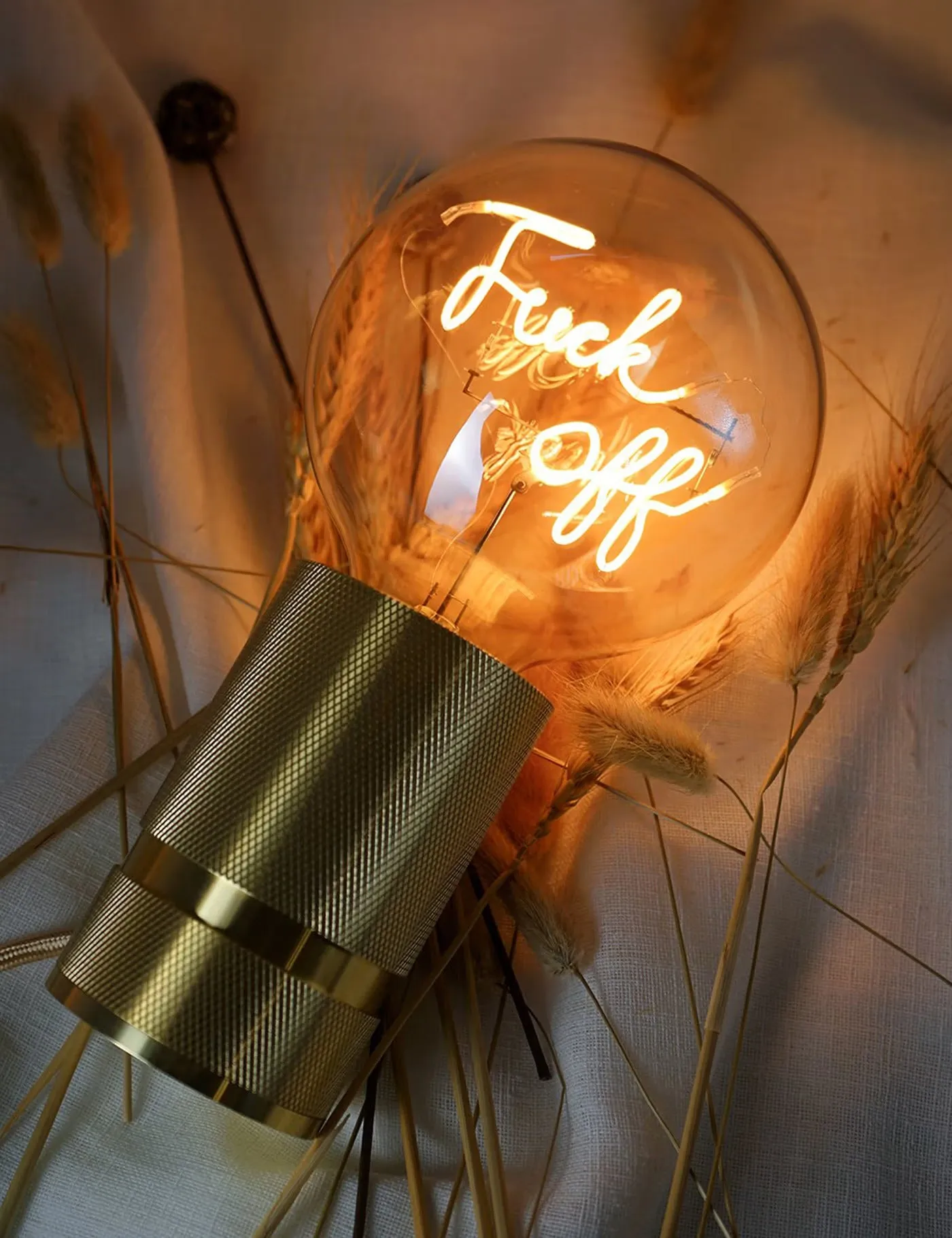 LED Filament Bulb Amber F*ck Off