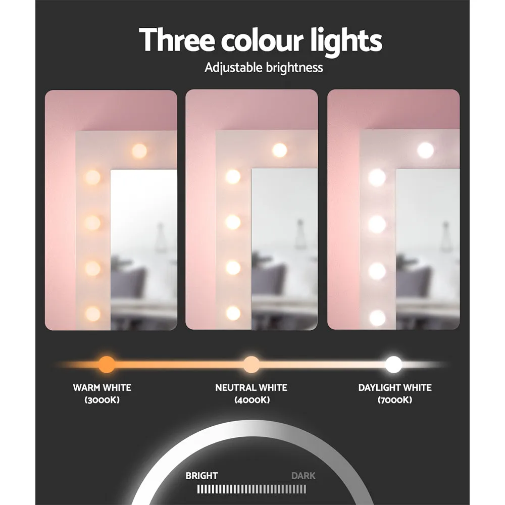 LED Vanity Table Set with 12 Bulbs and Stool - Artiss