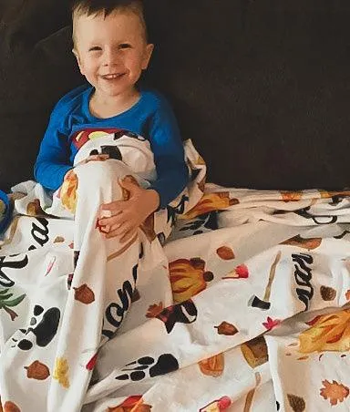 Lumberjack Print Personalized Minky Blanket (Smooth Minky)