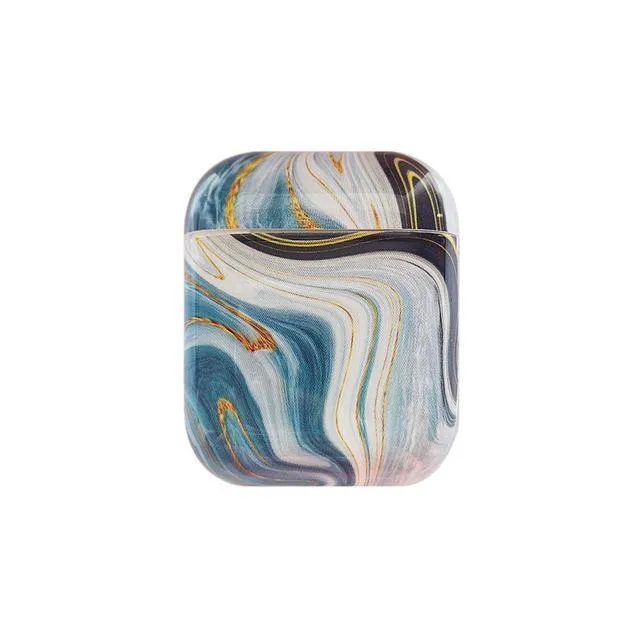 Luxury agate Marble hard case for Apple Airpods case protective cover Bluetooth Wireless Earphone Case Charging Box case bags