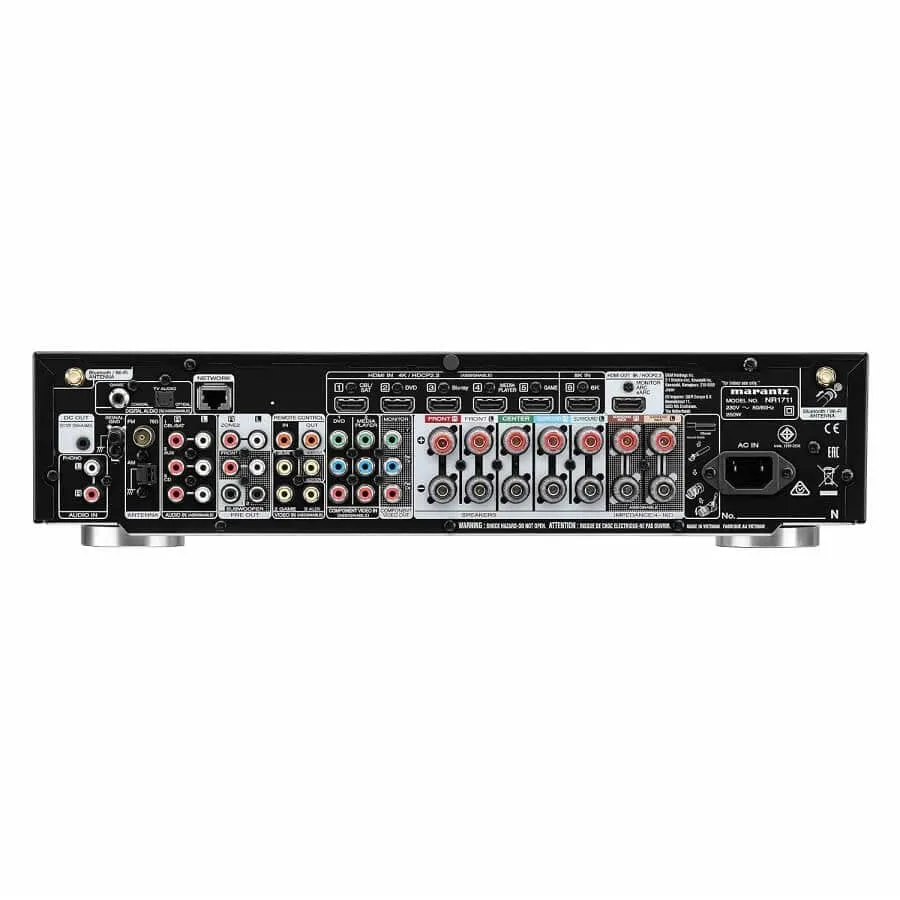Marantz NR1711 Slim 7.2ch 8K AV Receiver with HEOS Built-in and Voice Control Black
