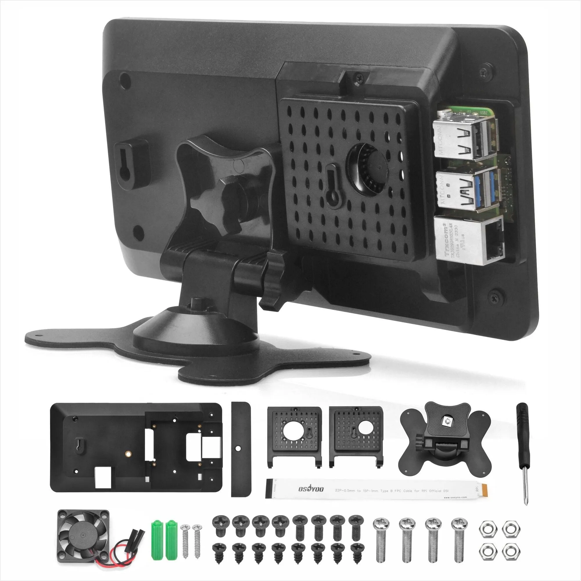 OSOYOO PiStudio Kit for Raspberry Pi 5/4/3, Transforming Pi into 7" workstation