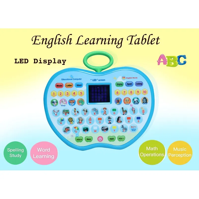 Play & Learn Educational Learning Laptop Toy, Musical Tablet with LED Display, Multicolour