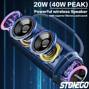 Portable Handheld Audio Bluetooth 5.3 Wireless RGB Flash Audio Dual Speaker Bass Stereo Sound IPX6 Waterproof Audio